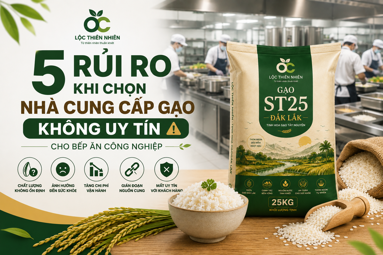 5 Rủi Ro Khi Chọn Nhà Cung Cấp Gạo Không Uy Tín Cho Bếp Ăn Công Nghiệp