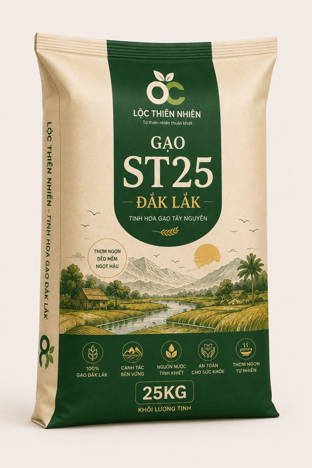 Gạo ST25 25KG – Lựa chọn tiện lợi cho nhu cầu sử dụng lớn
